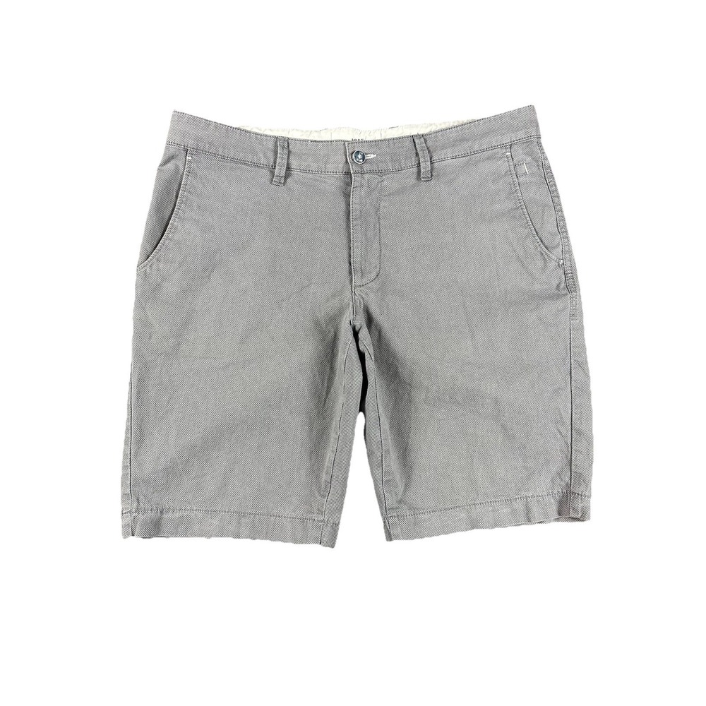 Brax Feel Good Bellvill Chino Shorts Men's Size 36X10 Gray Geometric Check